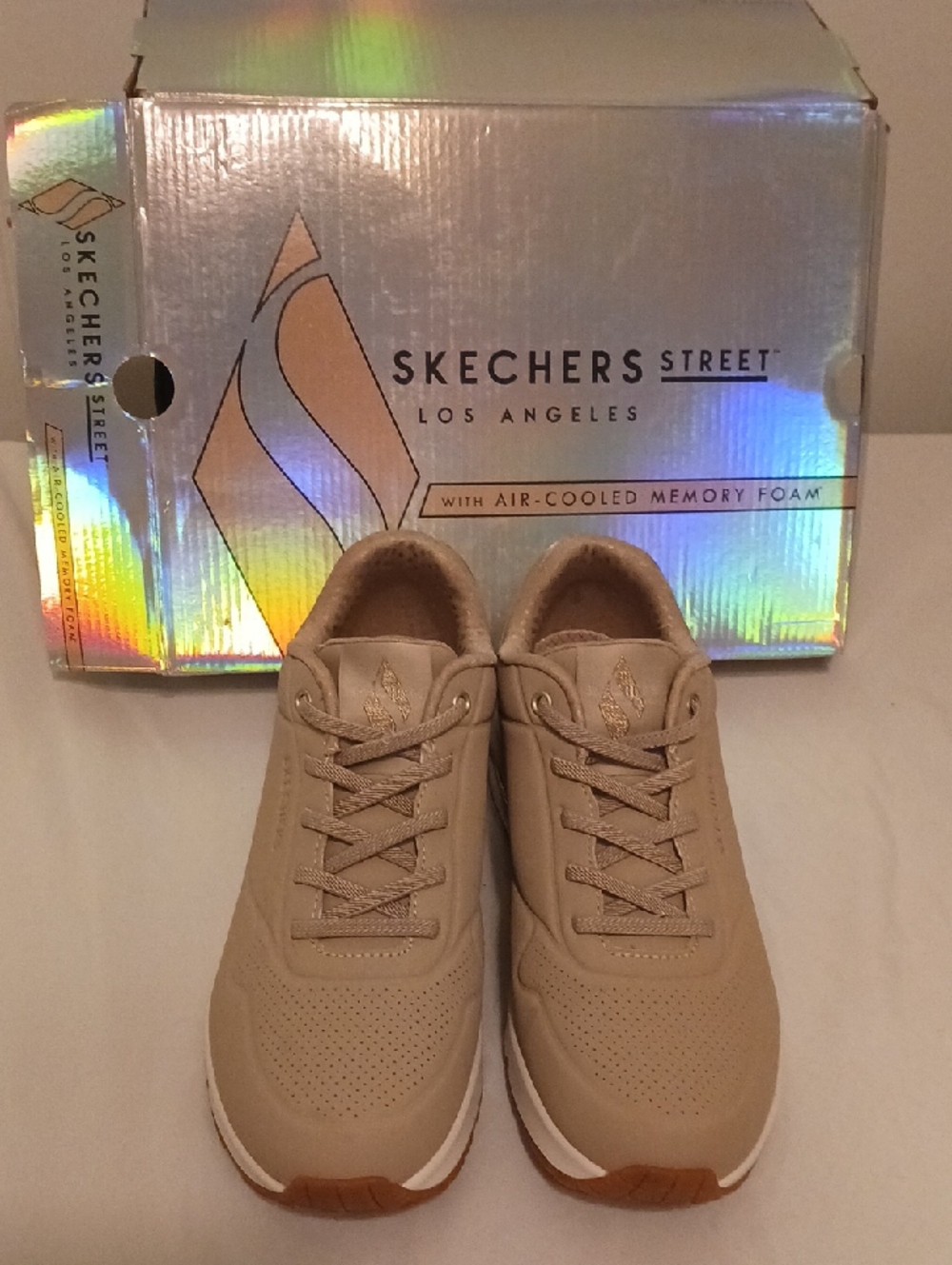Skechers Women's Tan Lace-Up Sneakers
